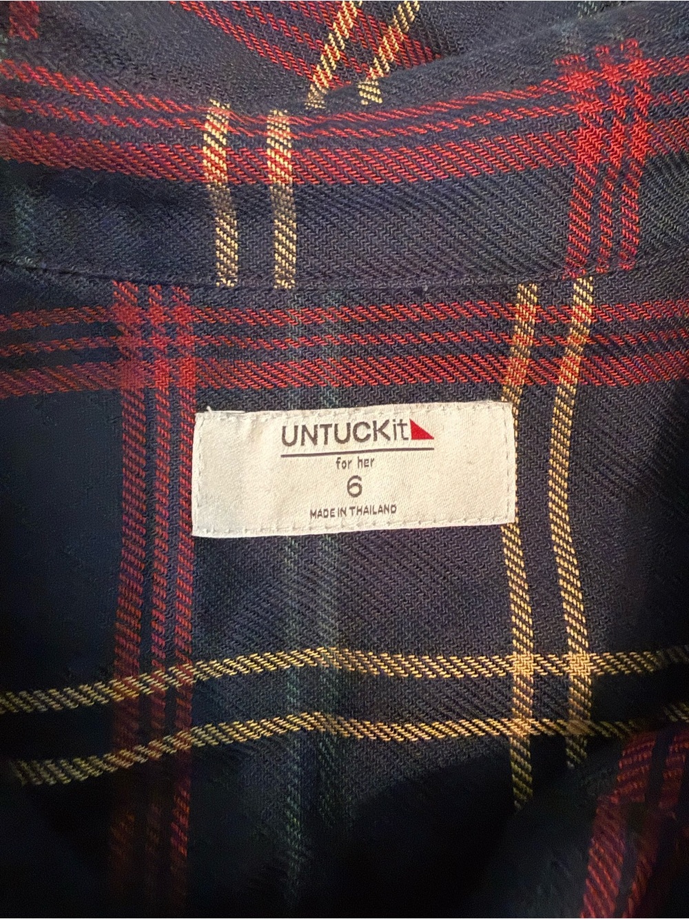UNTUCKit women’s Parker dress plaid button front with belt and pockets size 6 - Picture 2 of 2